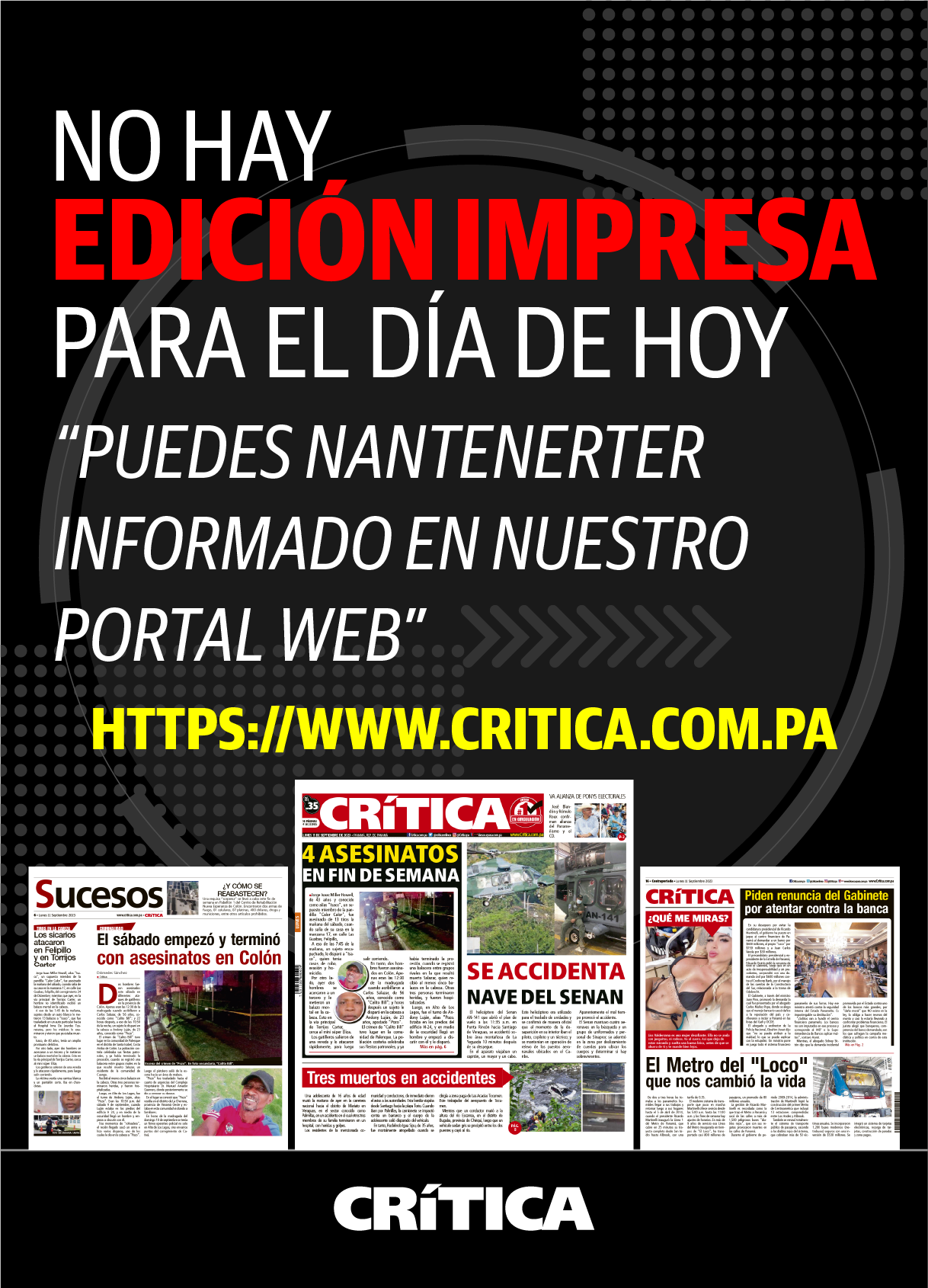 Portada Diario Crítica