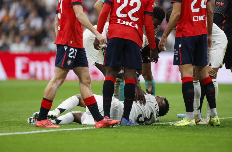 Éder Militão, en el momento de lesionarse. Foto: EFE