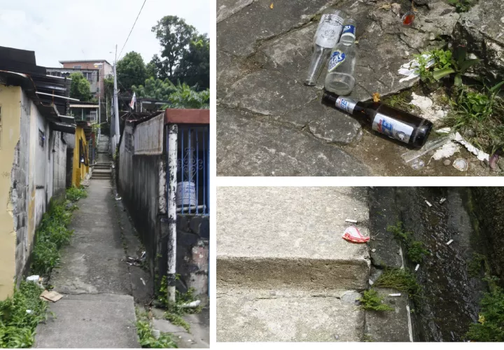 En la escena del crimen se podían observar colillas de cigarillo y botellas vacías de cerveza. Video/Foto: Edwards Santos 